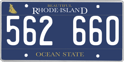 RI license plate 562660