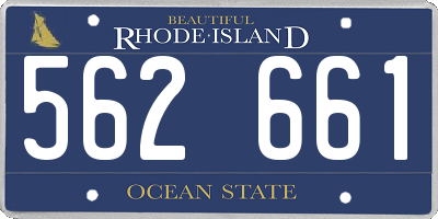 RI license plate 562661