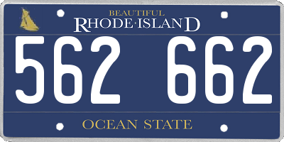 RI license plate 562662