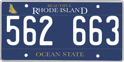 RI license plate 562663
