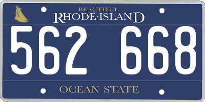RI license plate 562668