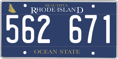 RI license plate 562671