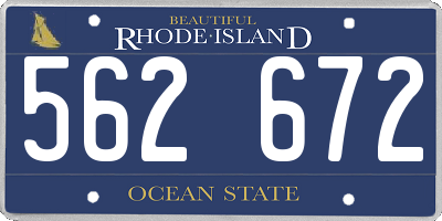 RI license plate 562672