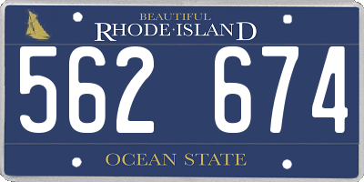 RI license plate 562674