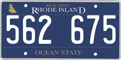 RI license plate 562675