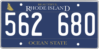 RI license plate 562680