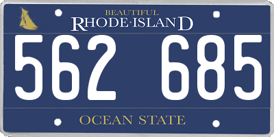 RI license plate 562685