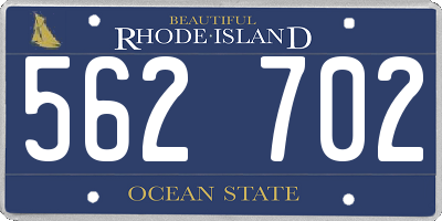 RI license plate 562702