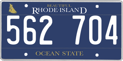 RI license plate 562704