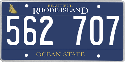 RI license plate 562707