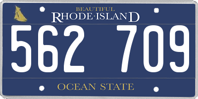 RI license plate 562709