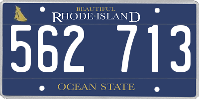 RI license plate 562713