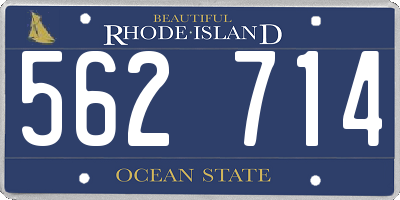 RI license plate 562714