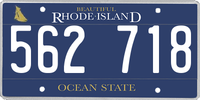 RI license plate 562718