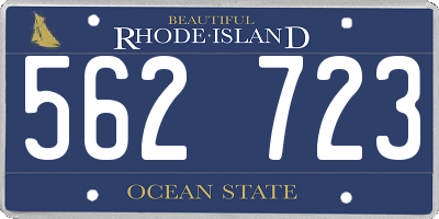 RI license plate 562723
