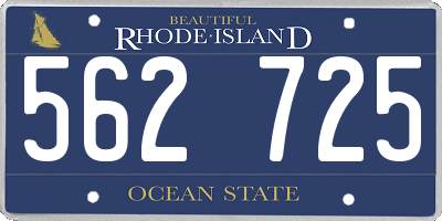 RI license plate 562725