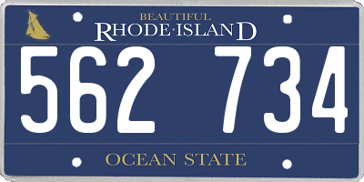 RI license plate 562734