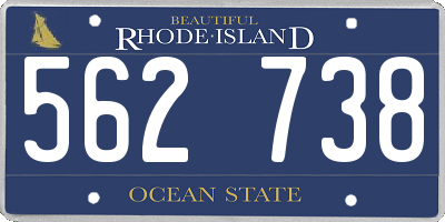 RI license plate 562738