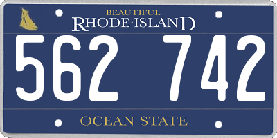 RI license plate 562742