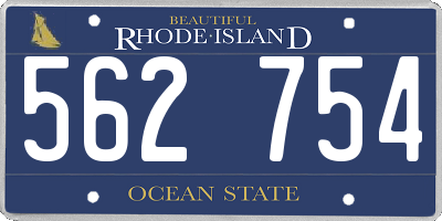RI license plate 562754
