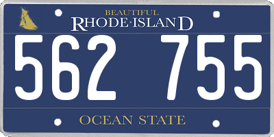 RI license plate 562755