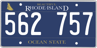 RI license plate 562757
