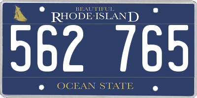 RI license plate 562765
