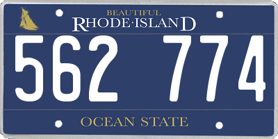 RI license plate 562774