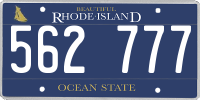 RI license plate 562777