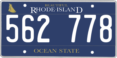 RI license plate 562778
