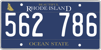 RI license plate 562786