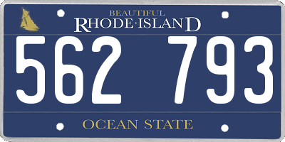 RI license plate 562793