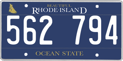 RI license plate 562794