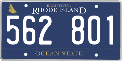 RI license plate 562801