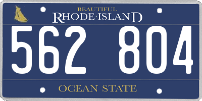 RI license plate 562804