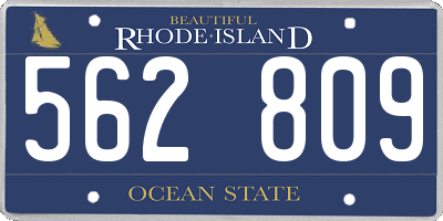 RI license plate 562809