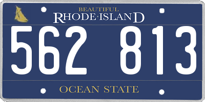RI license plate 562813