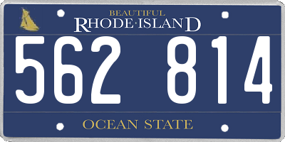 RI license plate 562814