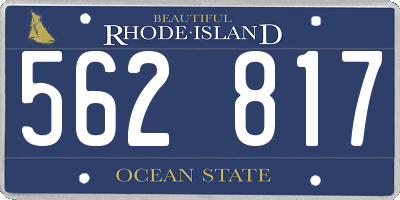 RI license plate 562817