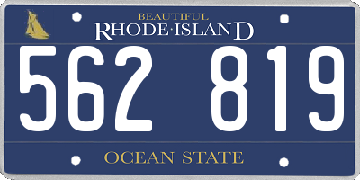 RI license plate 562819