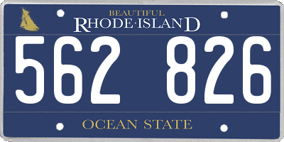 RI license plate 562826