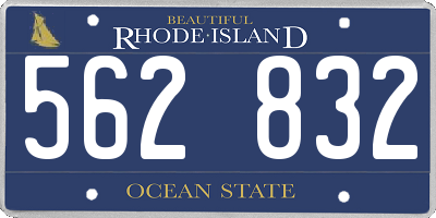 RI license plate 562832
