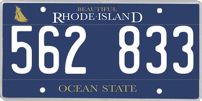 RI license plate 562833