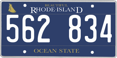 RI license plate 562834