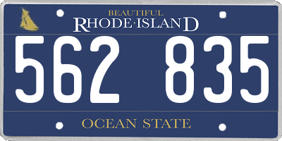 RI license plate 562835