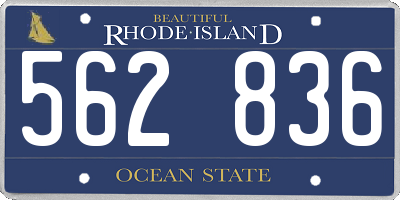 RI license plate 562836