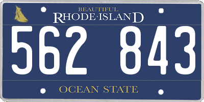 RI license plate 562843