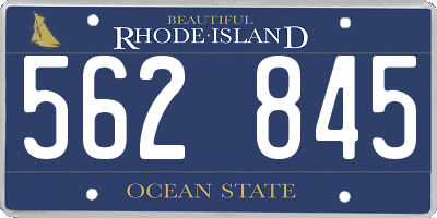 RI license plate 562845