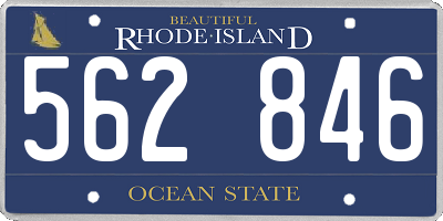 RI license plate 562846