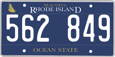 RI license plate 562849
